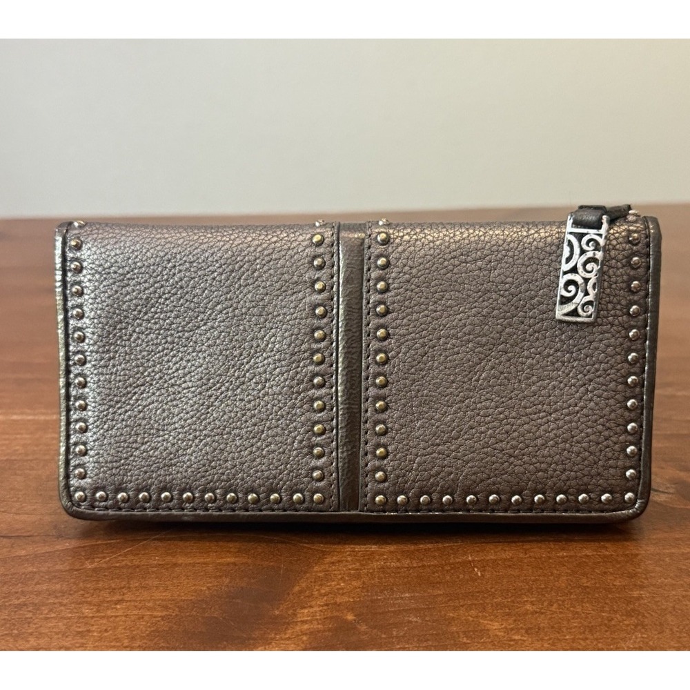 Brighton Pretty Tough Collection Wallet Leather Studded Organizer Checkbook